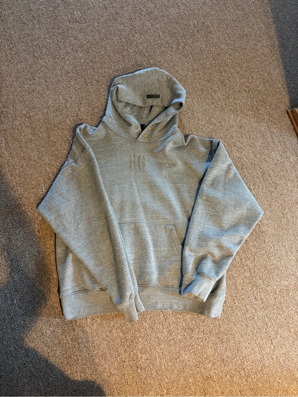Fear of God Heather Gray Hooded Sweatshirt